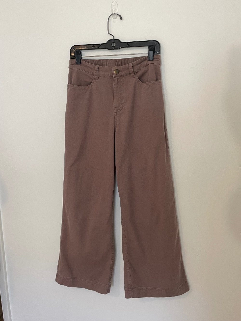 Pact Organic Cotton Stretch Twill Wide Leg Pants, Purple, Size Medium